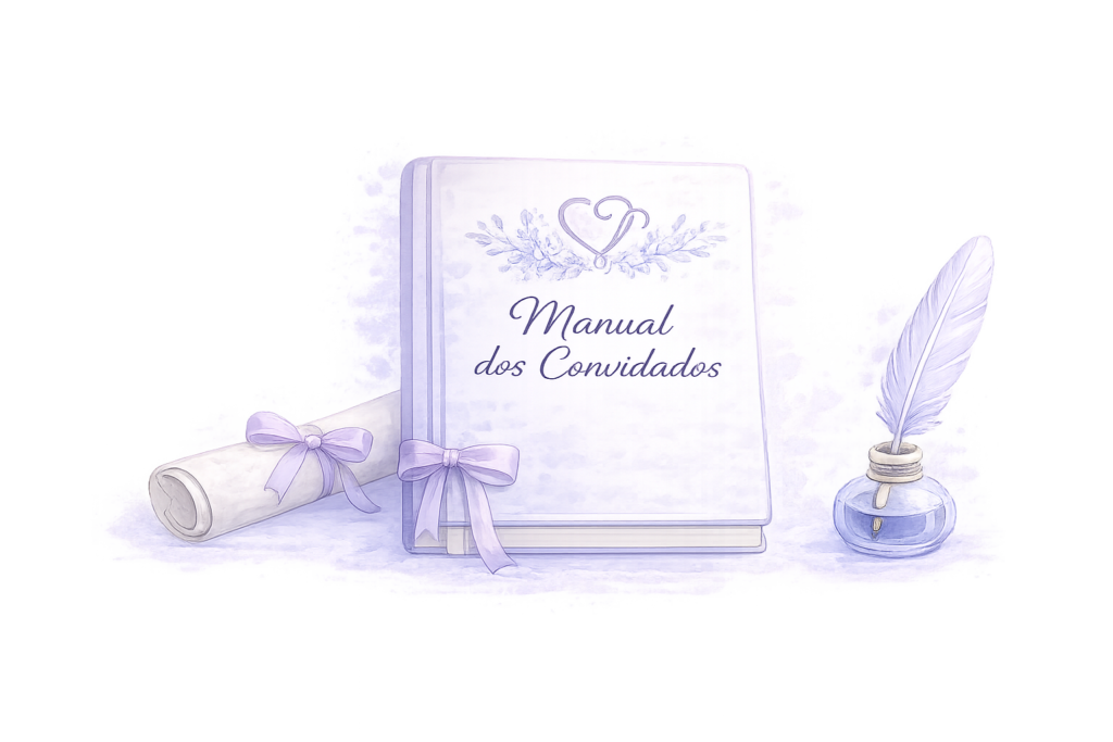 manual dos convidados em aquarela